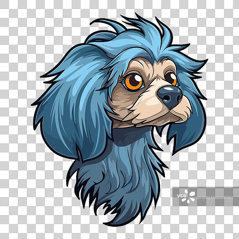 蓝色加斯科涅格里芬犬品种卡通可爱图片素材
