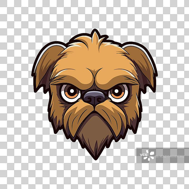 可爱卡通格里芬布鲁塞尔犬品种图片素材