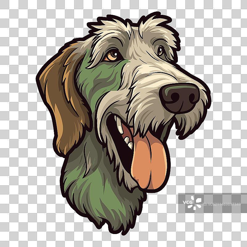 爱尔兰猎狼犬可爱卡通形象图片素材