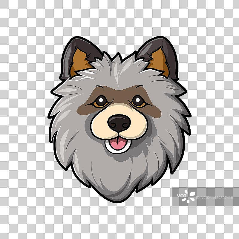 凯斯豪德犬品种可爱卡通形象图片素材