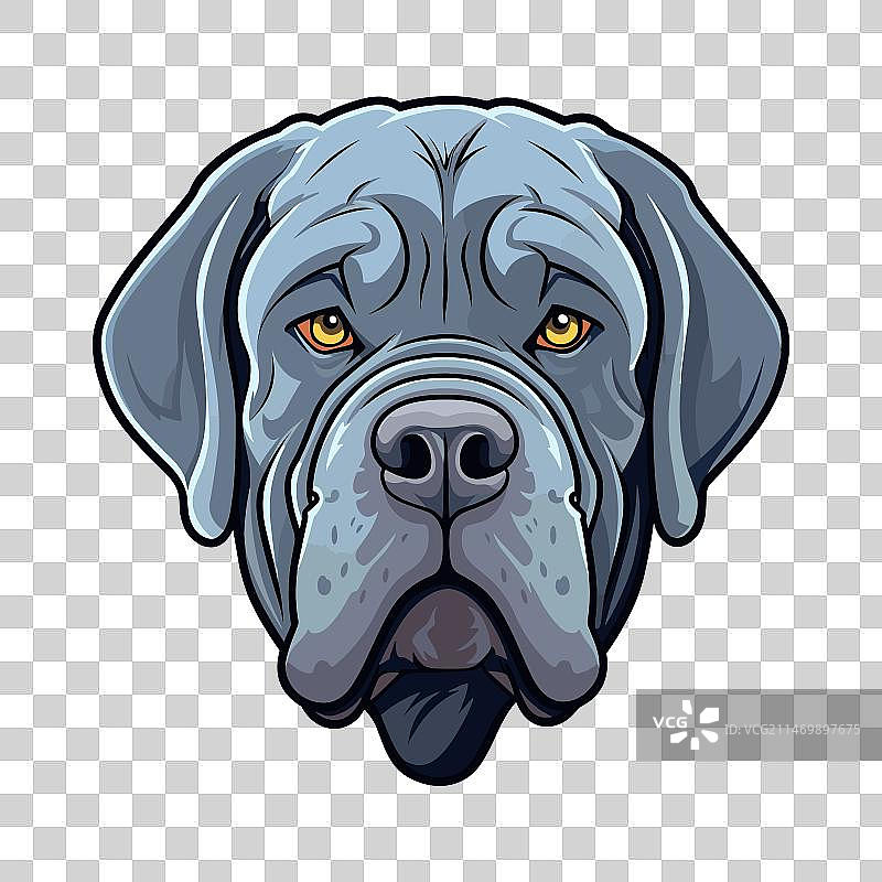 那不勒斯獒犬品种可爱卡通形象图片素材