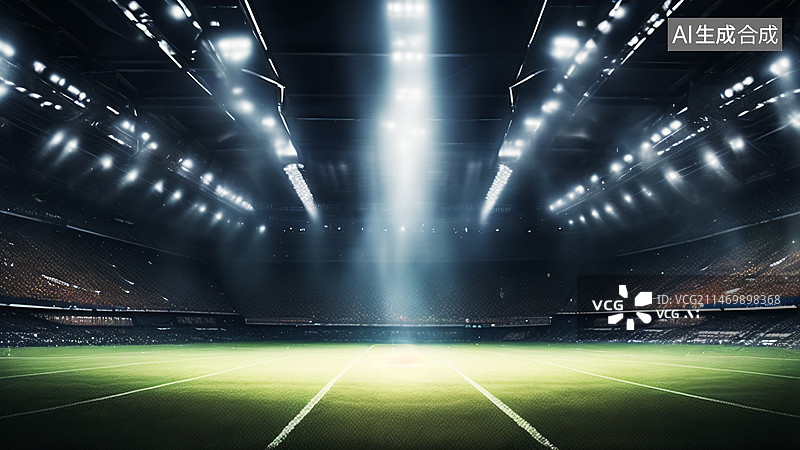 【AI数字艺术】空旷的足球场图片素材