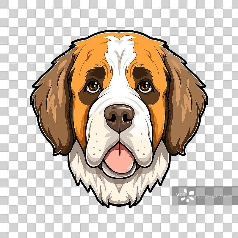 圣伯纳犬品种可爱卡通形象图片素材