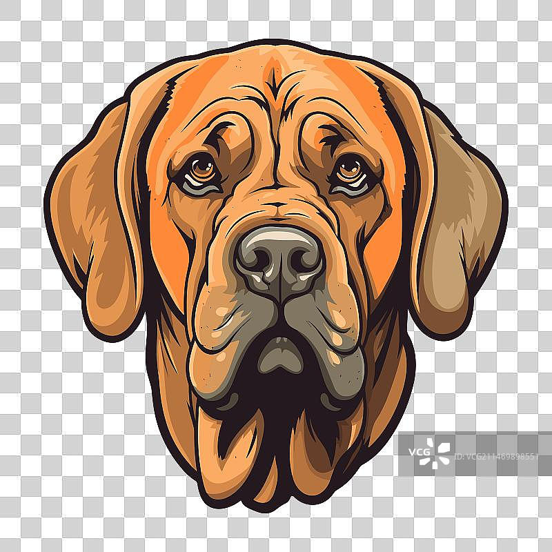 西班牙獒犬可爱卡通形象图片素材