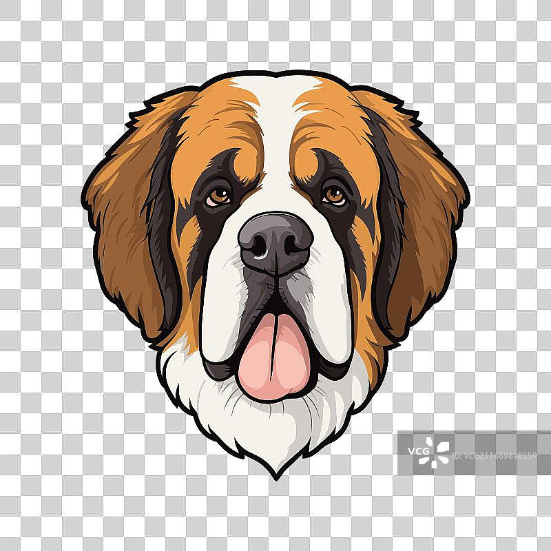 可爱卡通风格的圣伯纳犬图片素材