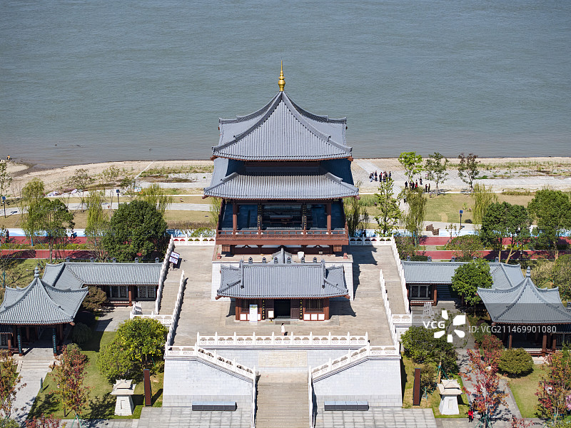 江西省九江市琵琶亭景区航拍图片图片素材