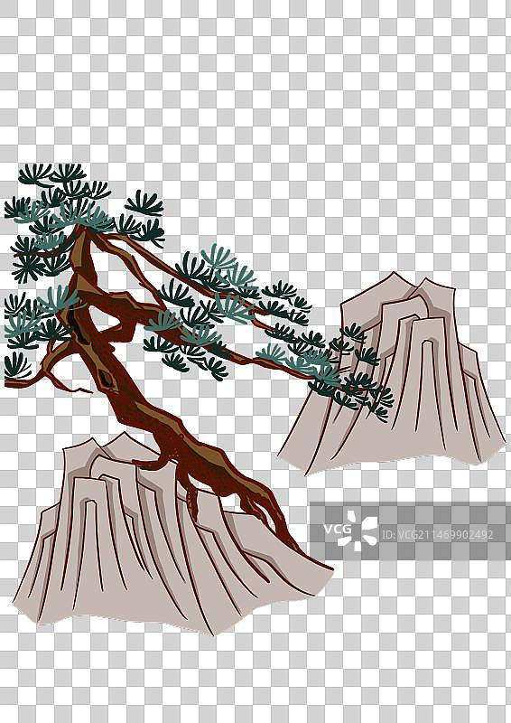 四大名著 水浒传 武松打虎插画元素帽子和棍子图片素材