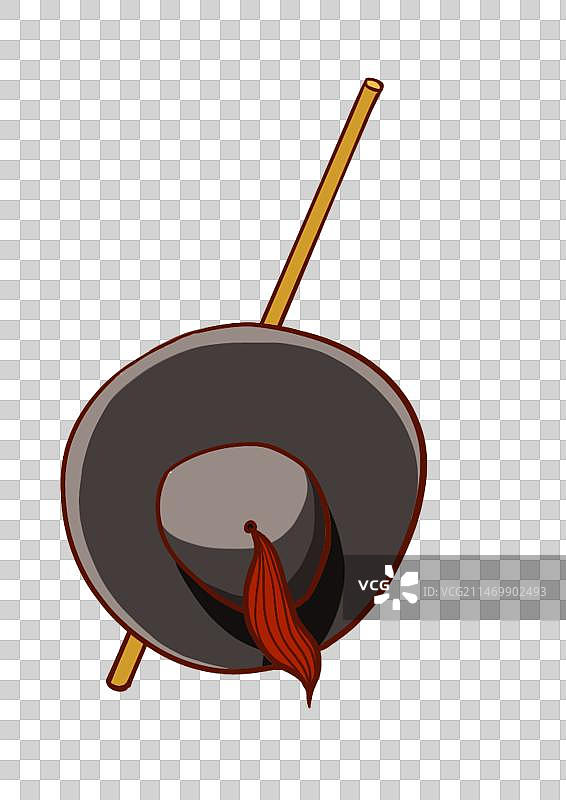 四大名著 水浒传 武松打虎插画元素帽子和棍子图片素材