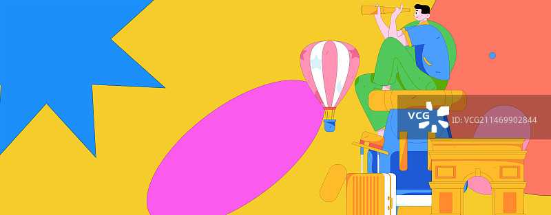 节假日旅游出行人物互联网背景矢量手绘插画图片素材