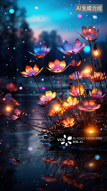 【AI数字艺术】精美奇幻炫彩壁纸背景竖版高清9:16图片素材