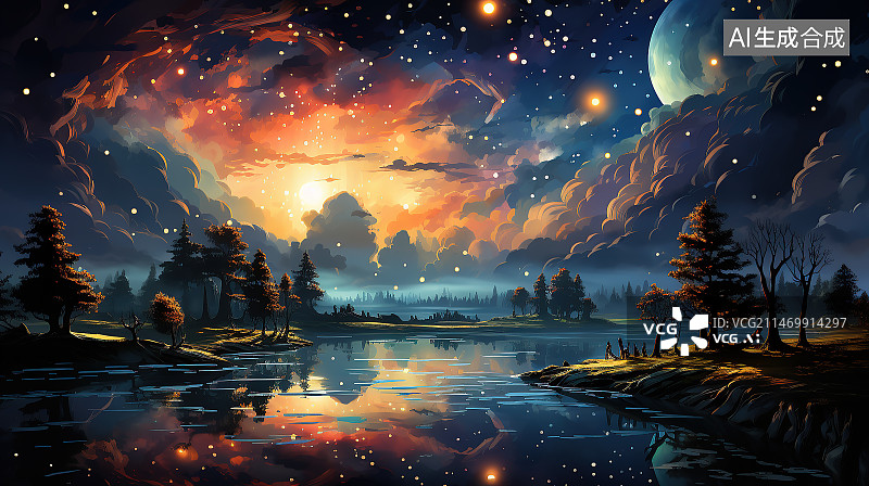 【AI数字艺术】精美奇幻炫彩壁纸背景横版高清16：9图片素材