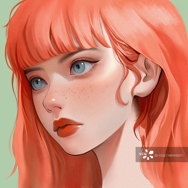 伪厚涂人物插画头像图片素材