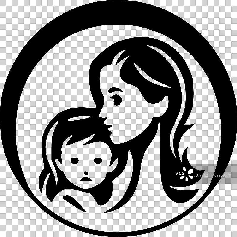 妈妈-极简剪影图片素材