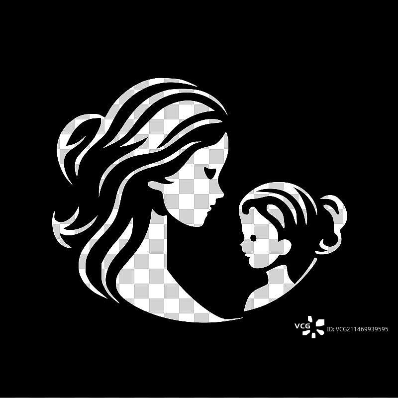 母亲 - 黑白隔离图标图片素材