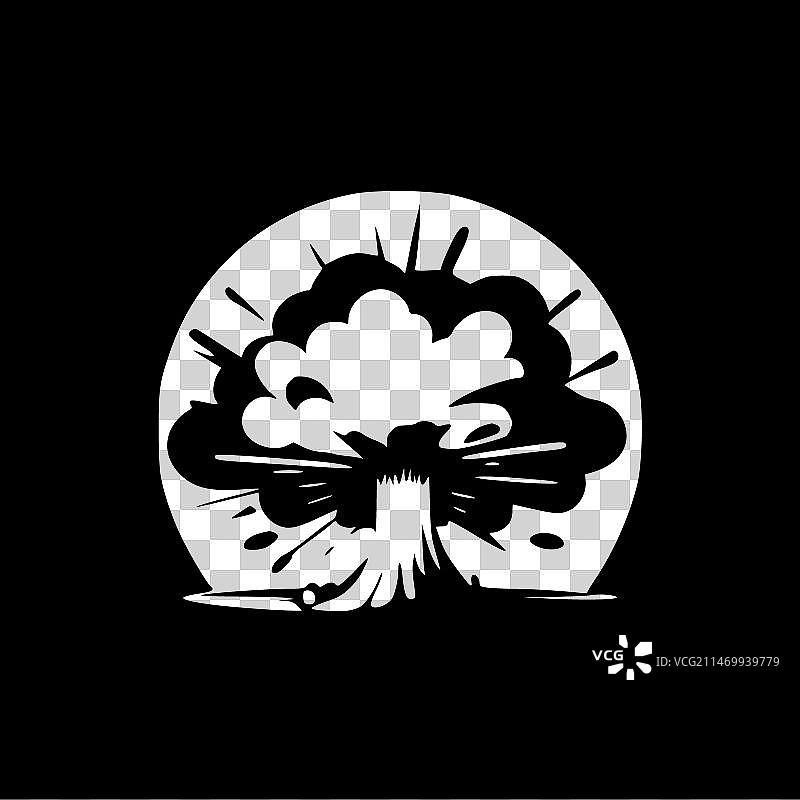 黑白核爆炸图片素材