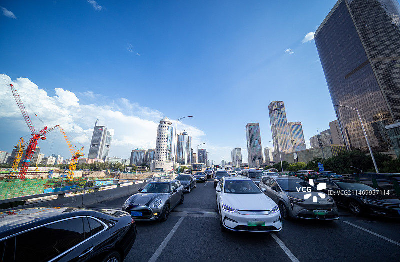 北京国贸CBD商圈道路交通图片素材