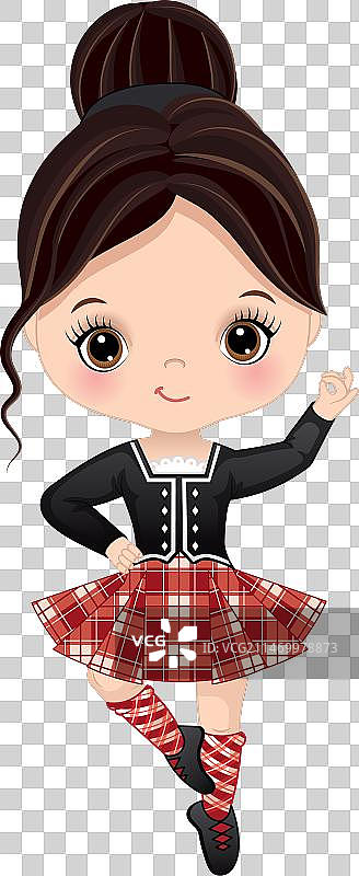 跳苏格兰舞的可爱女孩图片素材