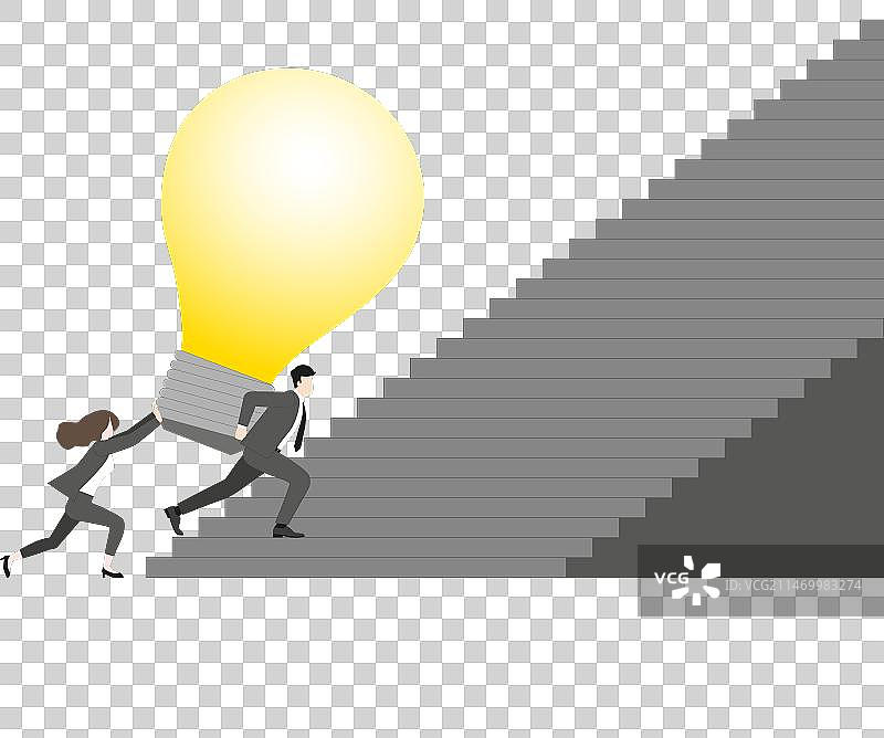 男女商人推动大图片素材