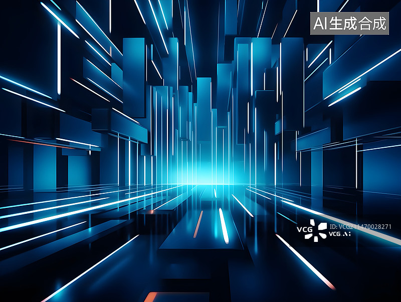 【AI数字艺术】抽象科技背景图片素材