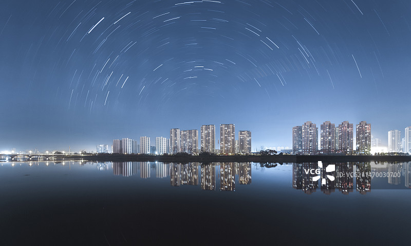 江湾夜色图片素材