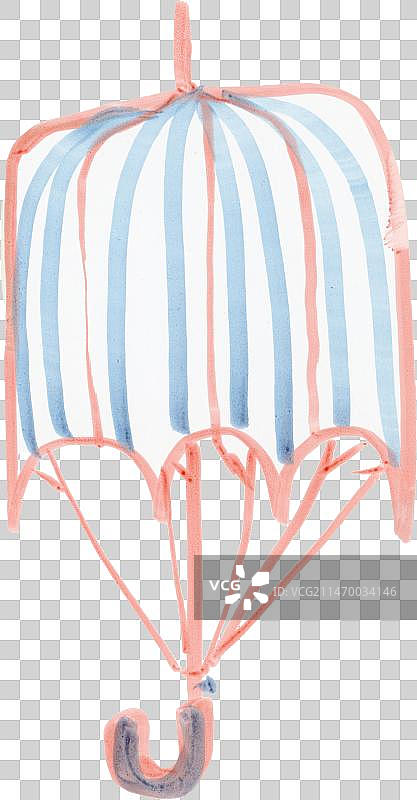 卡通雨伞儿童手绘水彩画元素图片素材