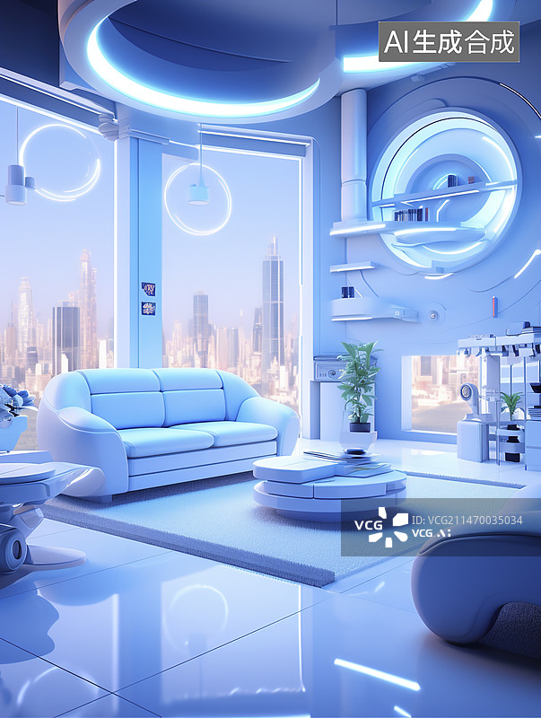【AI数字艺术】未来科技室内摄影图片素材