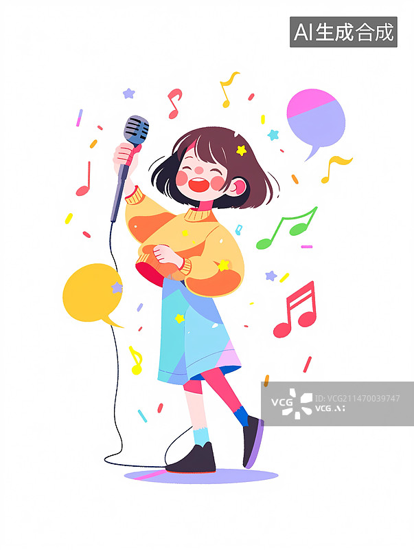 【AI数字艺术】校园音乐节人物元素图片素材