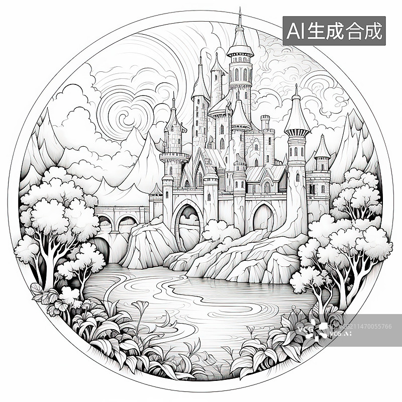 【AI数字艺术】城市中的教堂图片素材