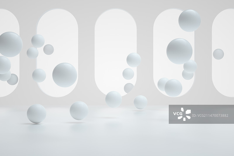 三维渲染空间展览白色门框背景图片素材