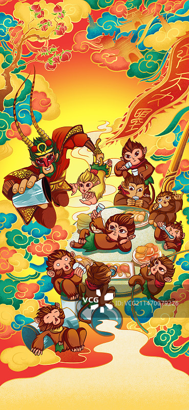 花果山水帘洞美猴王齐天大圣孙悟空图片素材