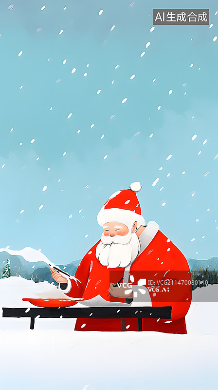 【AI数字艺术】卡通圣诞节老人图片素材