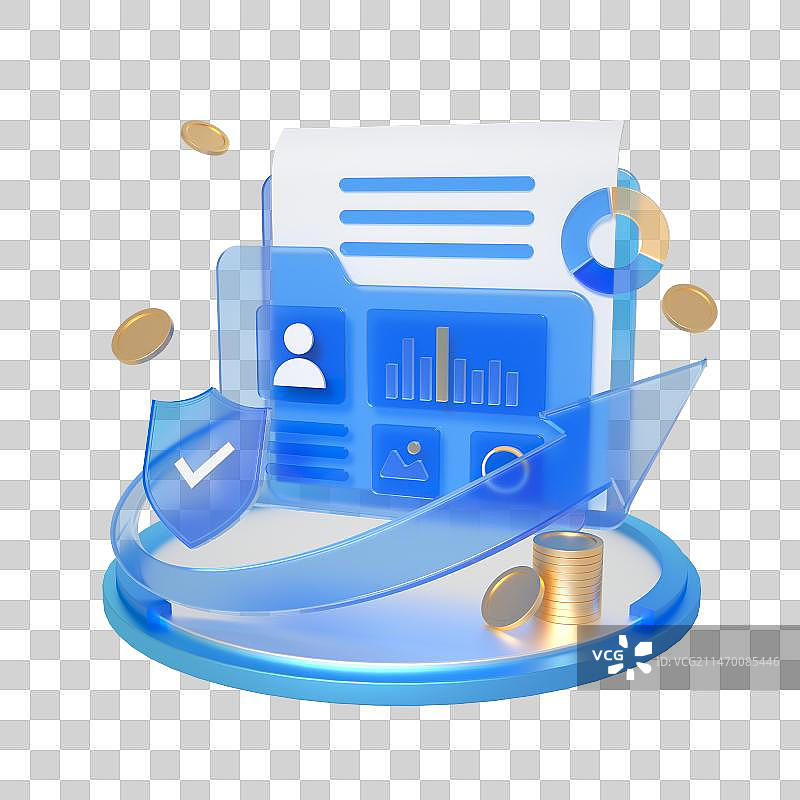 3D渲染金融理财透明磨砂图标图片素材