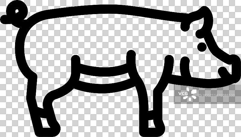 杜洛克猪品种线条图标图片素材