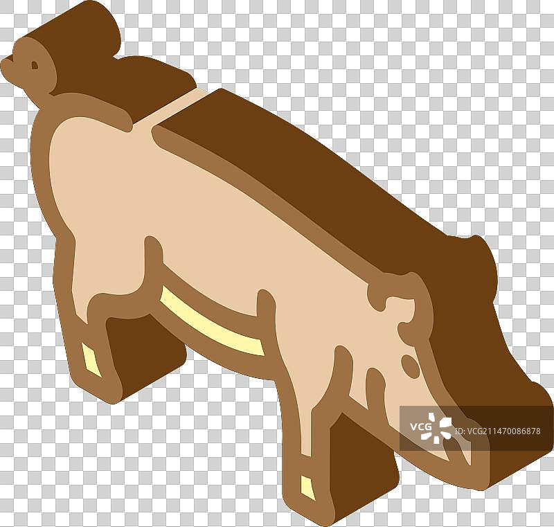 杜洛克猪品种2.5D图标图片素材