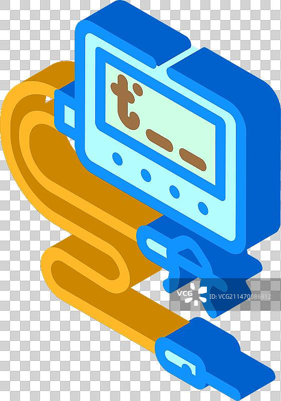 2.5D温度计烟熏炉等距图标图片素材