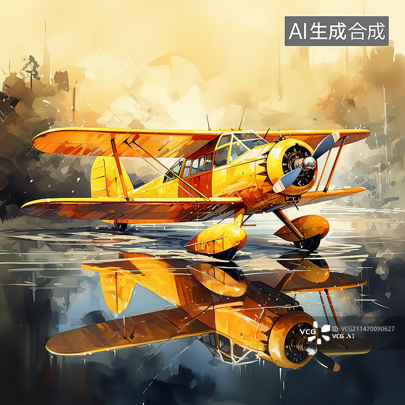 【AI数字艺术】停在机场停机坪上的直升机图片素材