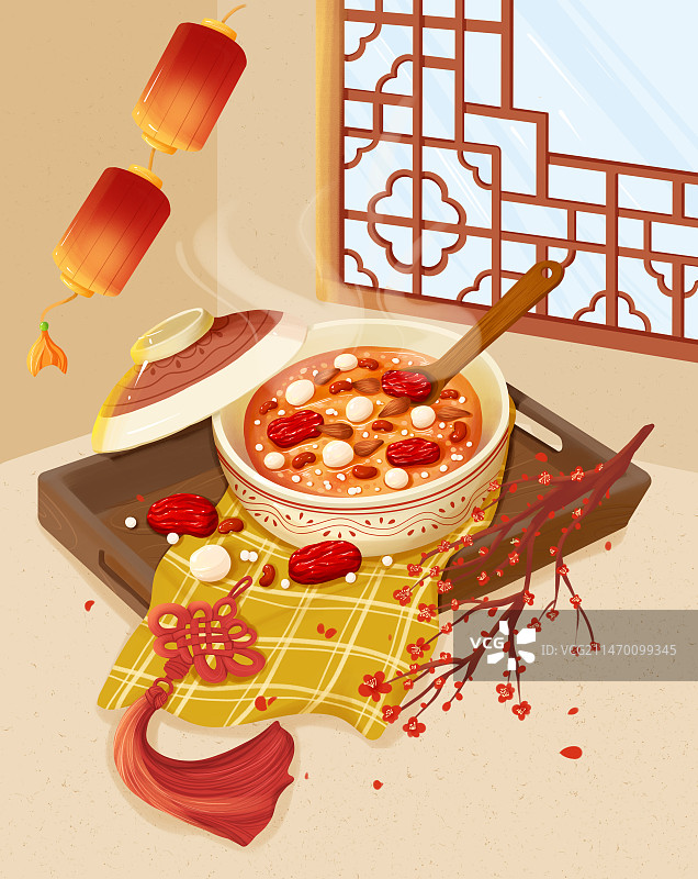 腊八节腊八粥插画图片素材