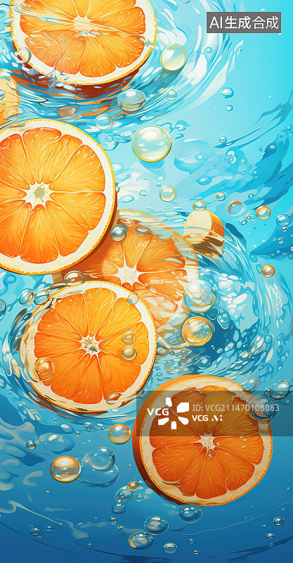 【AI数字艺术】新鲜的橙子和橙汁图片素材