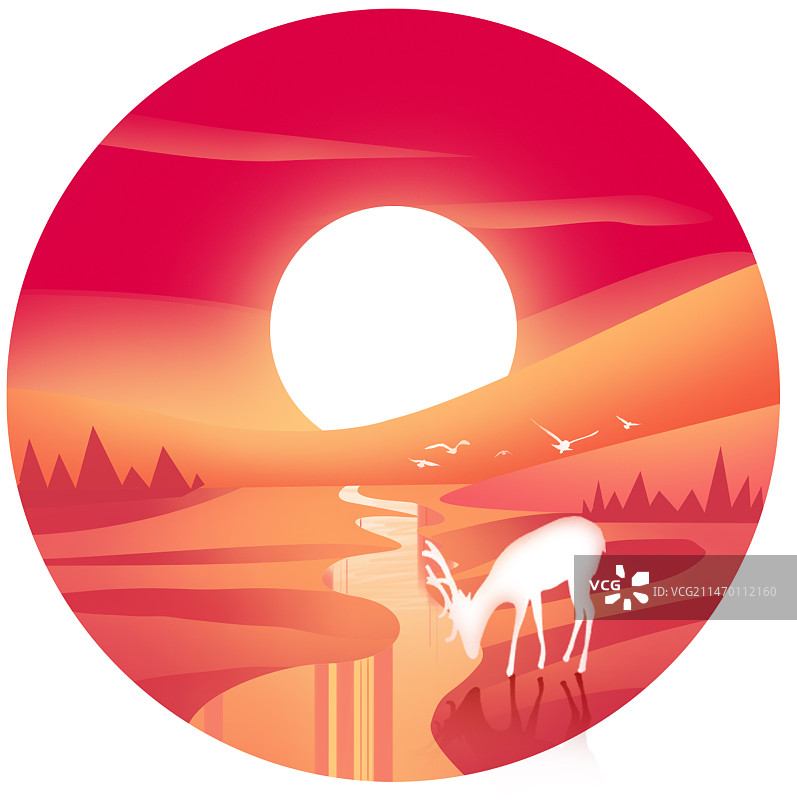 扁平微光画图片素材