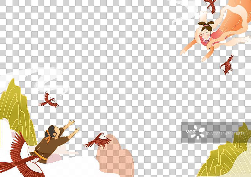 七夕牛郎织女素材图片素材