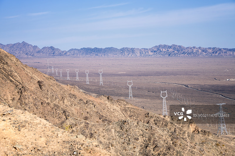 甘肃省嘉峪关市输电网图片素材