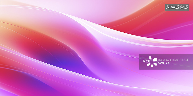 【AI数字艺术】唯美鲜艳粉紫蓝橙平滑曲线与背景图片素材