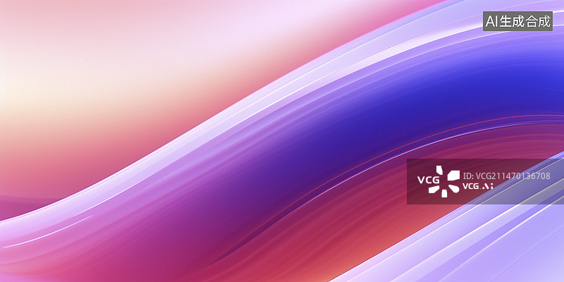 【AI数字艺术】唯美鲜艳粉紫蓝橙平滑曲线与背景图片素材