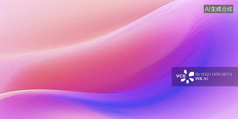 【AI数字艺术】唯美鲜艳粉紫蓝橙平滑曲线与背景图片素材