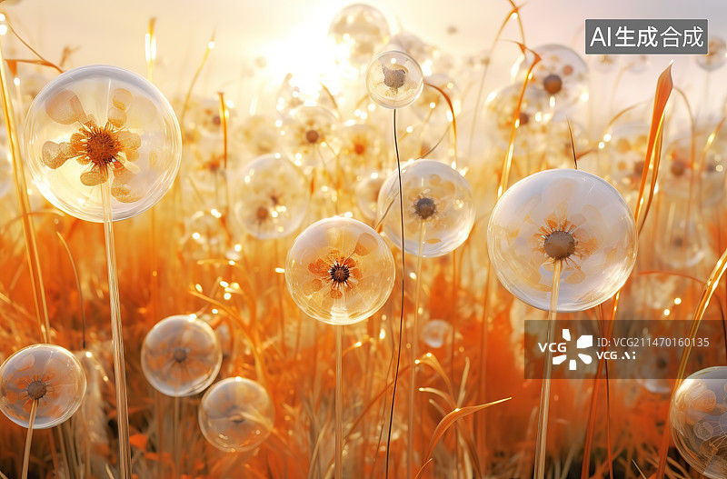 【AI数字艺术】野外开花植物的特写镜头图片素材