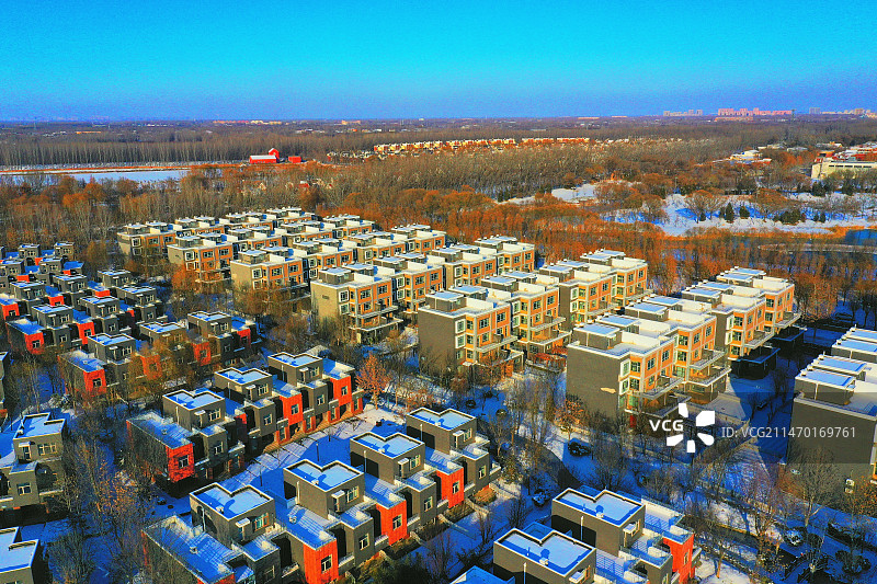 雄安新区雄县白雪皑皑 （温泉城）图片素材