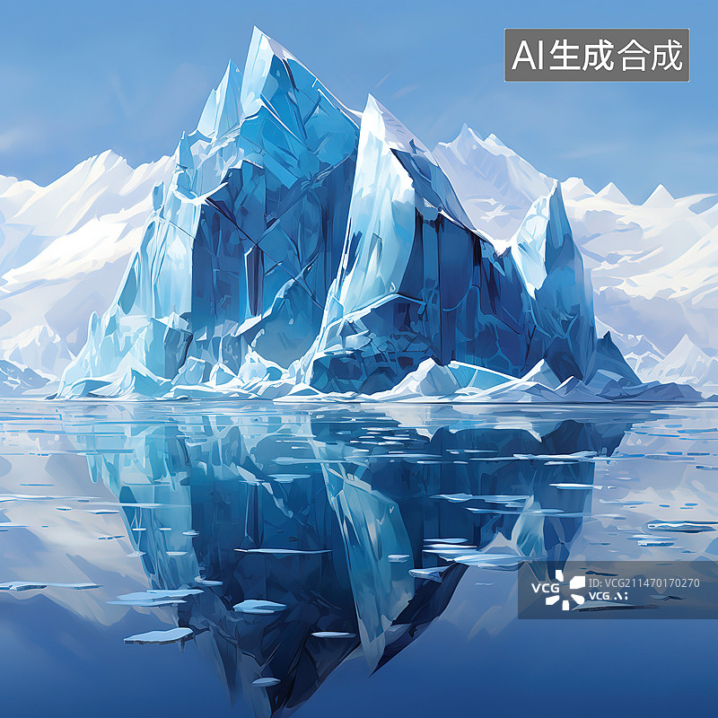 【AI数字艺术】冰川上的浮冰图片素材