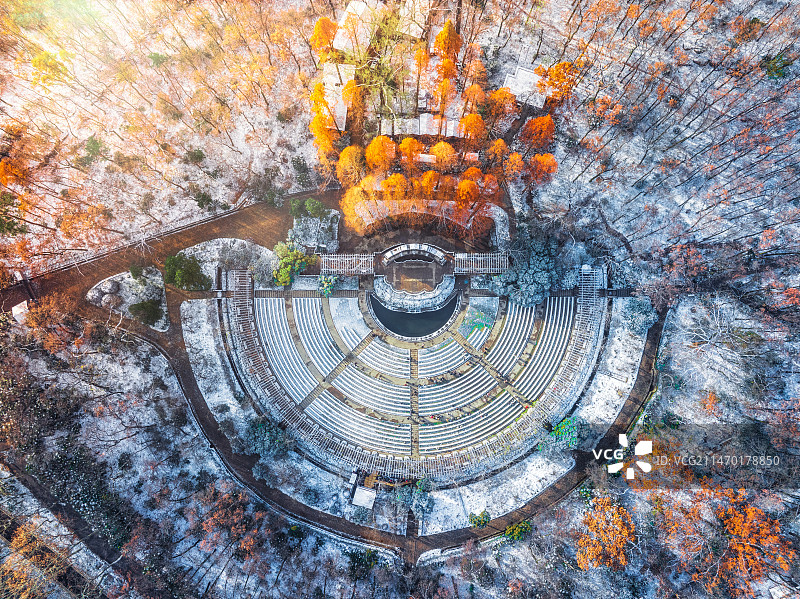 南京中山陵音乐台雪景图片素材