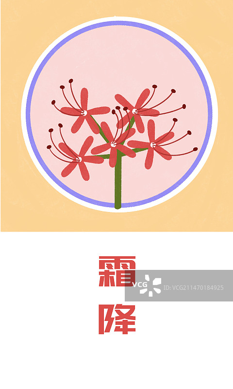二十四节气花卉海报插画书签设计模板图片素材