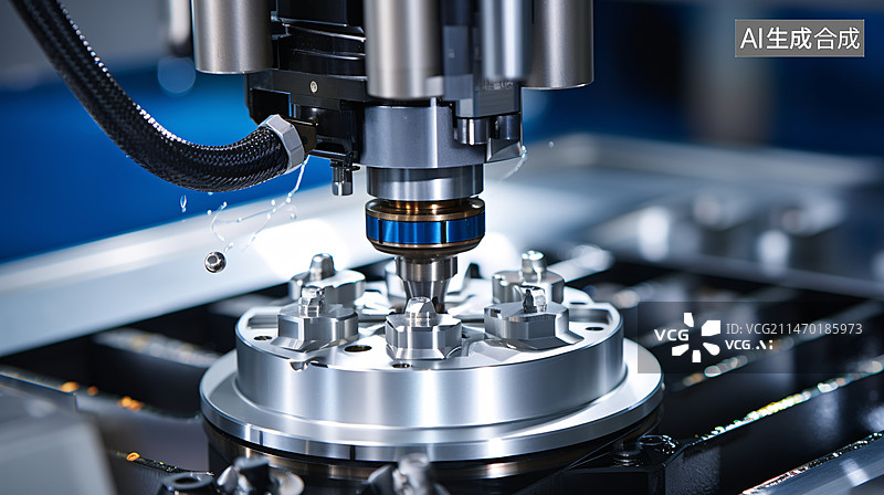 【AI数字艺术】机械设备金属制造背景，机器生产制造的过程概念插图图片素材